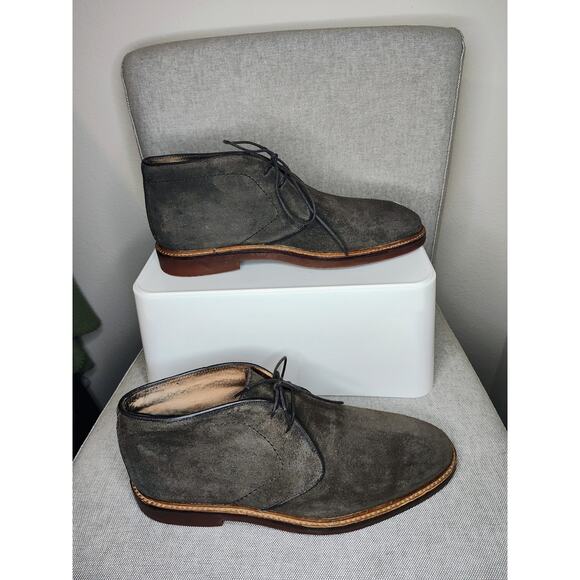 Aston Grey Uptown Gray Suede Leather Lace Up Oxford Shoes